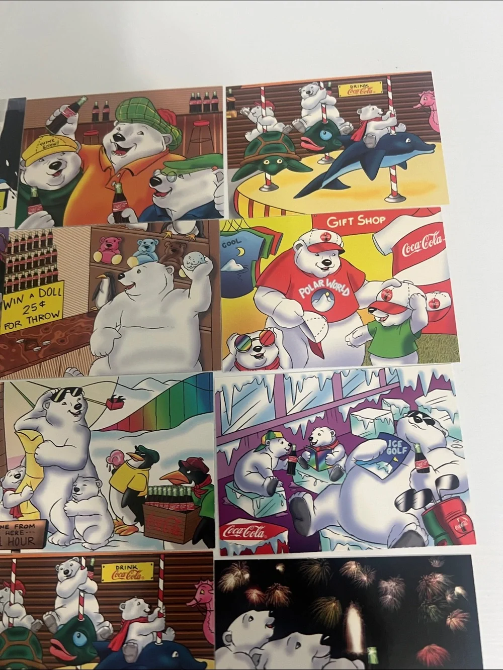 1996 South Pole Vacation Coca Cola Polar Bears Trading Cards (15) - Lot #3